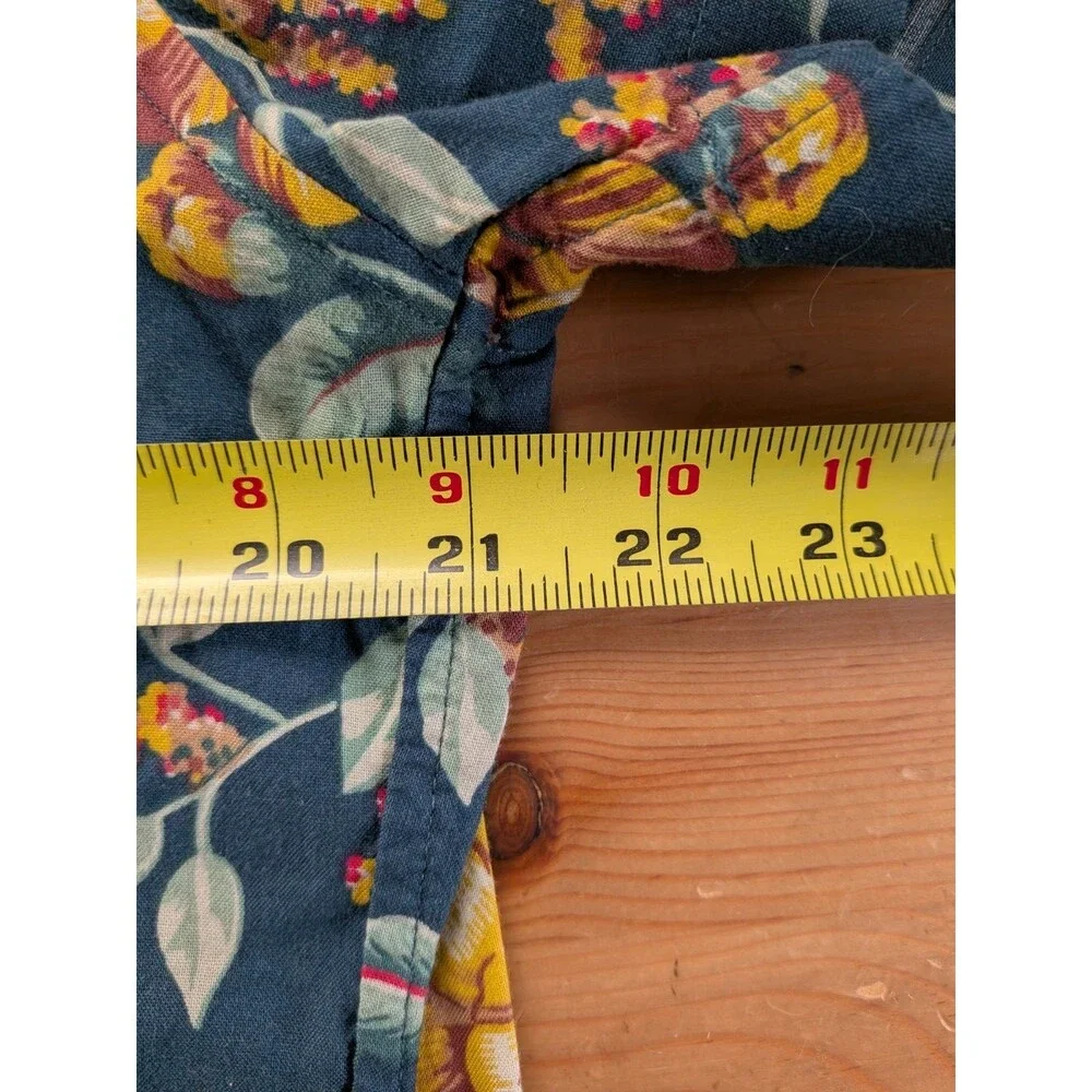 J Crew Short Sleeve Shirt Button Down Floral Green Medium Cotton Lightweight